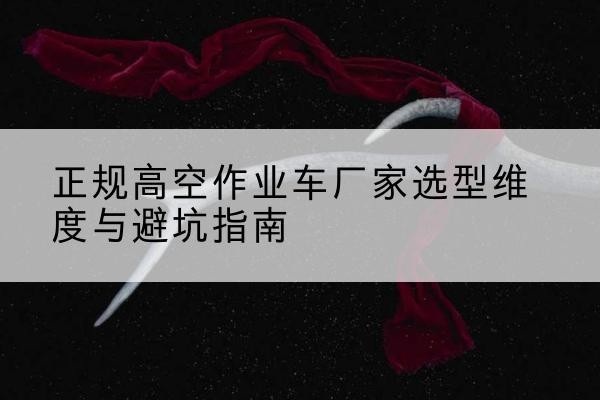 萨尔图高空作业车厂家-正规选型维度与避坑指南